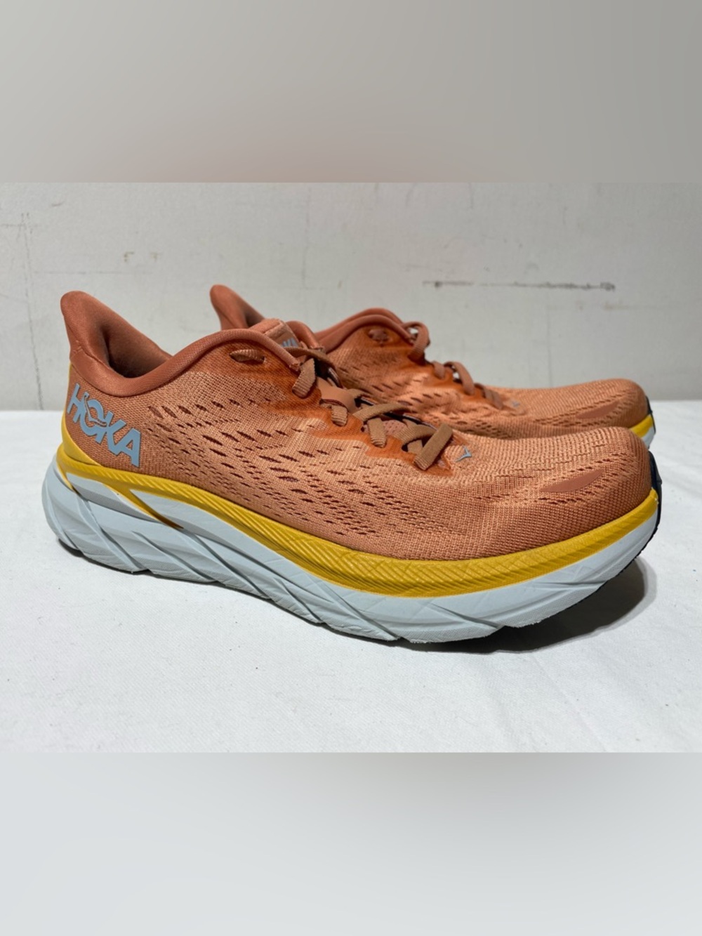 HOKA Clifton 8 Womens 7 Wide SBSCR Orange 1121375 Running Shoes Comfort - Picture 8 of 15